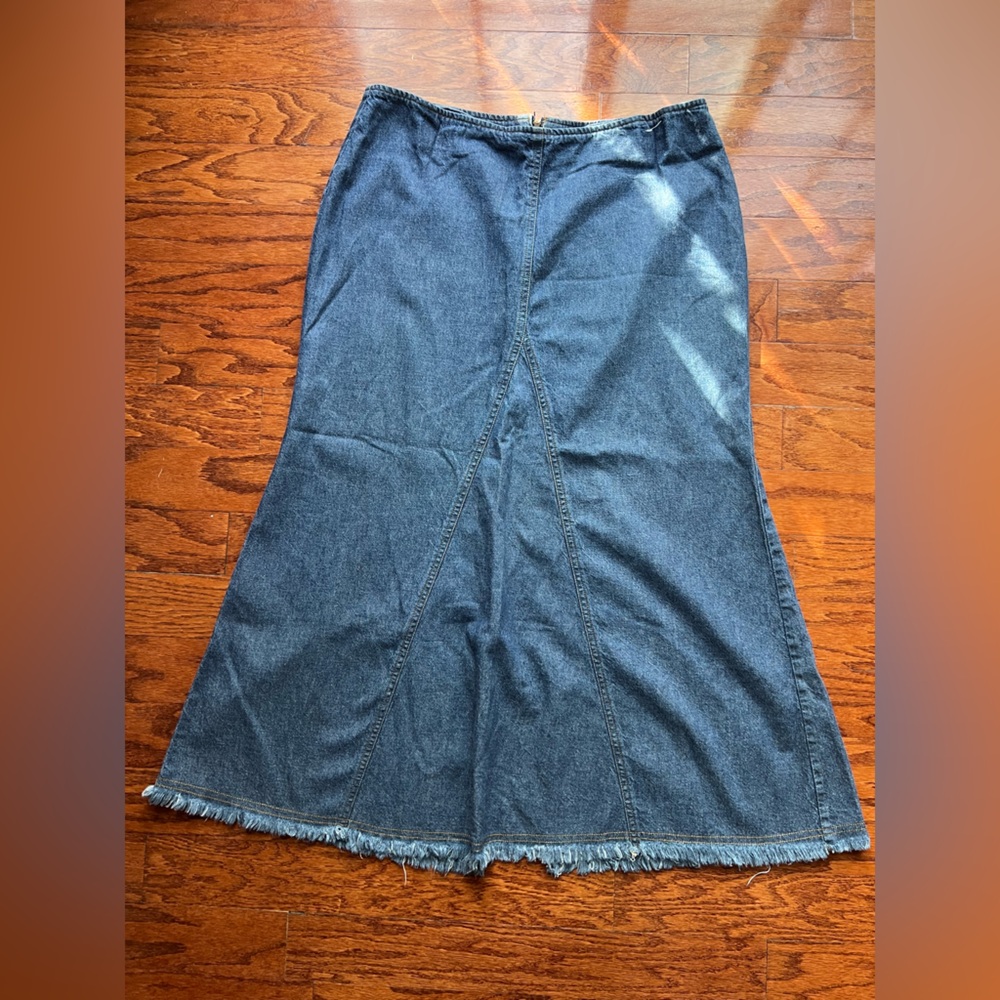 Forenza Dark Blue A-Line Denim Skirt